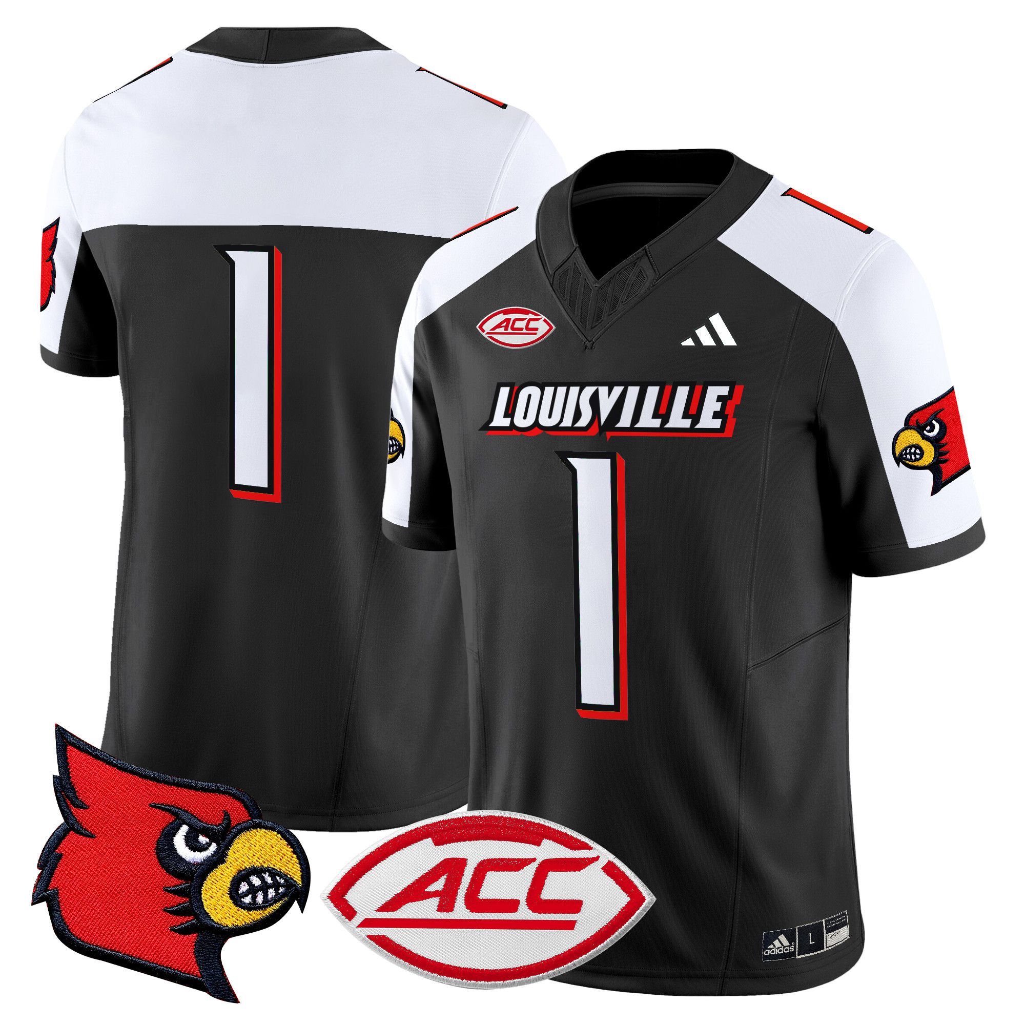 Men Louisville Cardinals #1 No Name Black 2024 Vapor Limited NCAA Jersey->more ncaa teams->NCAA Jersey